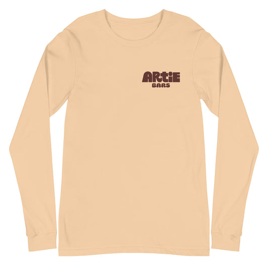 long sleeve shirt, casual long sleeve tee, versatile wardrobe staple, comfortable everyday shirt, casual outfit ideas, stylish long sleeve top, unisex long sleeve shirt, breathable cotton tee, long sleeve shirt for all seasons, classic long sleeve design, wardrobe essential, soft and durable long sleeve shirt, Artie Bars merch
