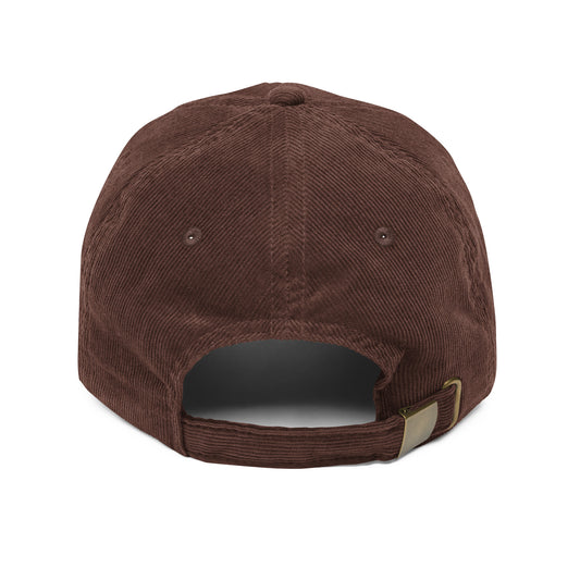 cotton corduroy cap, embroidered cap, adjustable strap hat, old-school cap, retro style hat, soft cotton cap, comfortable corduroy cap, vintage-inspired cap, gold buckle cap, sun protection cap, casual everyday hat, trendy corduroy hat, classic embroidered hat, stylish cap for all-day wear, Artie Bars Cap, Artie Bars Merch