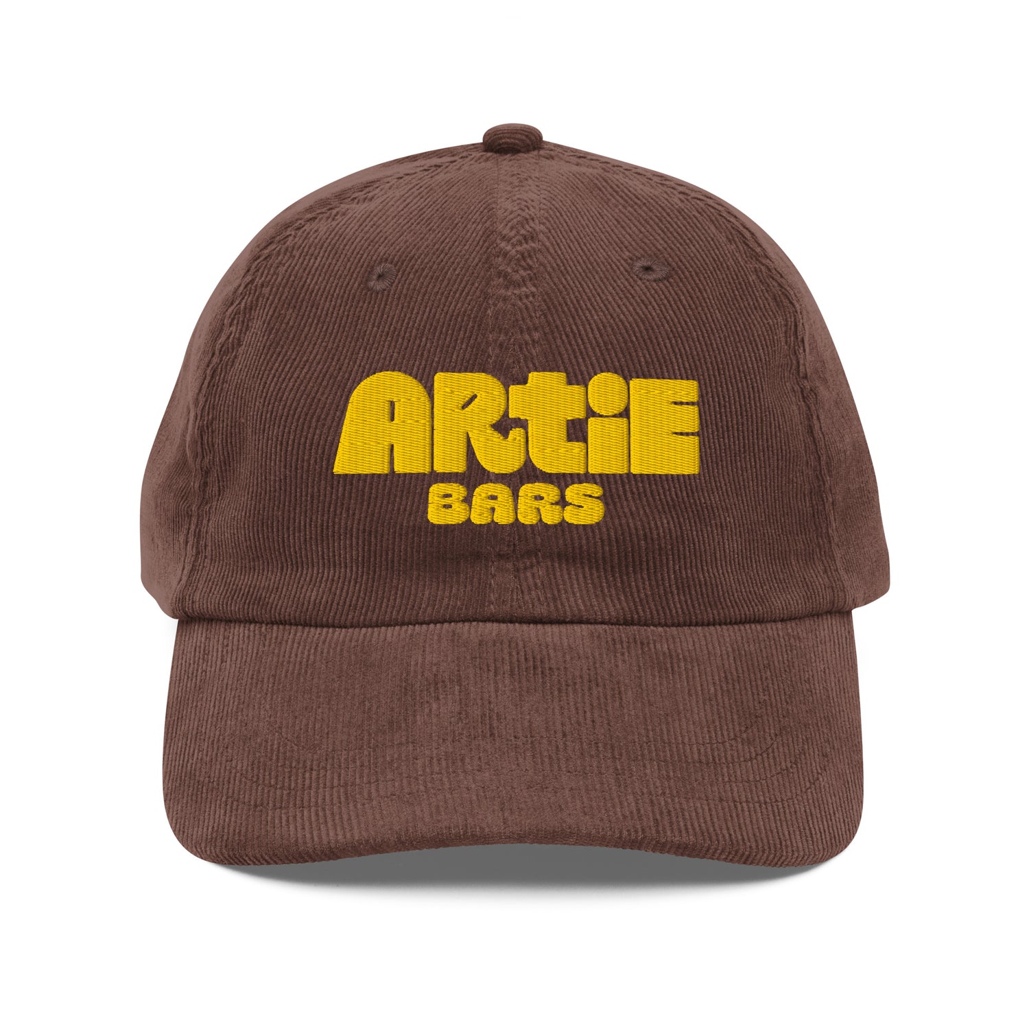 cotton corduroy cap, embroidered cap, adjustable strap hat, old-school cap, retro style hat, soft cotton cap, comfortable corduroy cap, vintage-inspired cap, gold buckle cap, sun protection cap, casual everyday hat, trendy corduroy hat, classic embroidered hat, stylish cap for all-day wear, Artie Bars Cap, Artie Bars Merch







